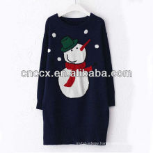 13STC5478 top sweater snowman jacquard sweater dress christmas